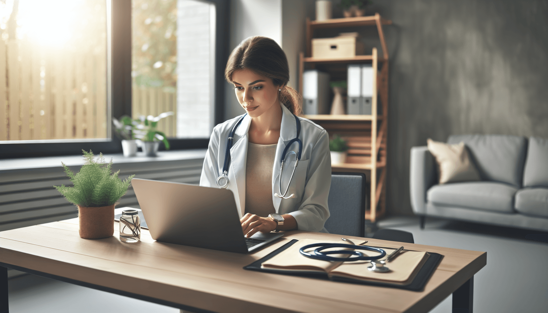 Médico gestionando sus consultas desde su consultorio